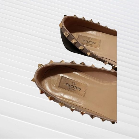 Valentino Garavani's ballerina Rockstud black ballet flats 37 - Picture 5 of 12